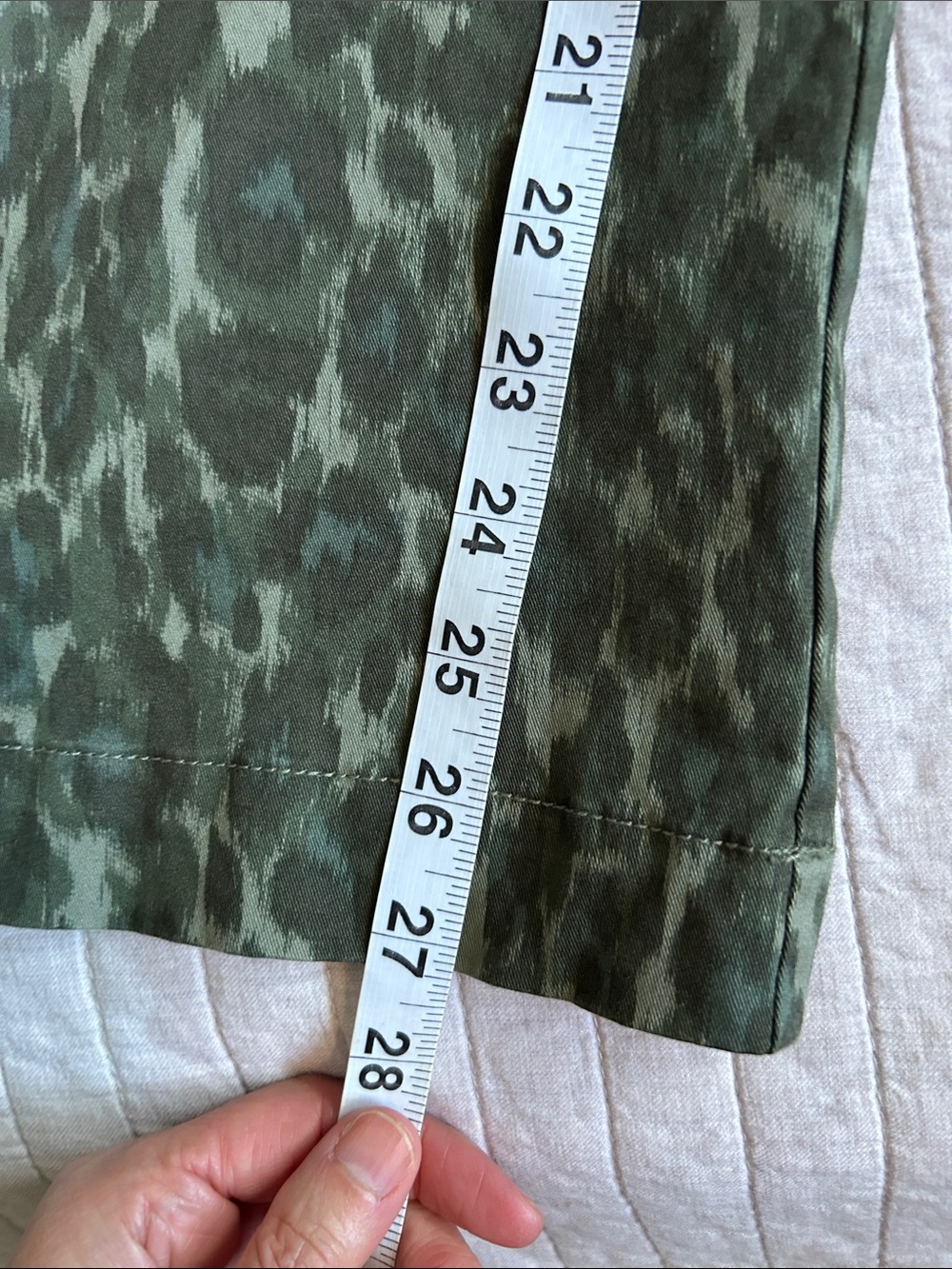 Gap green leopard print khaki cotton, easy wide leg pants XS - Picture 12 of 13